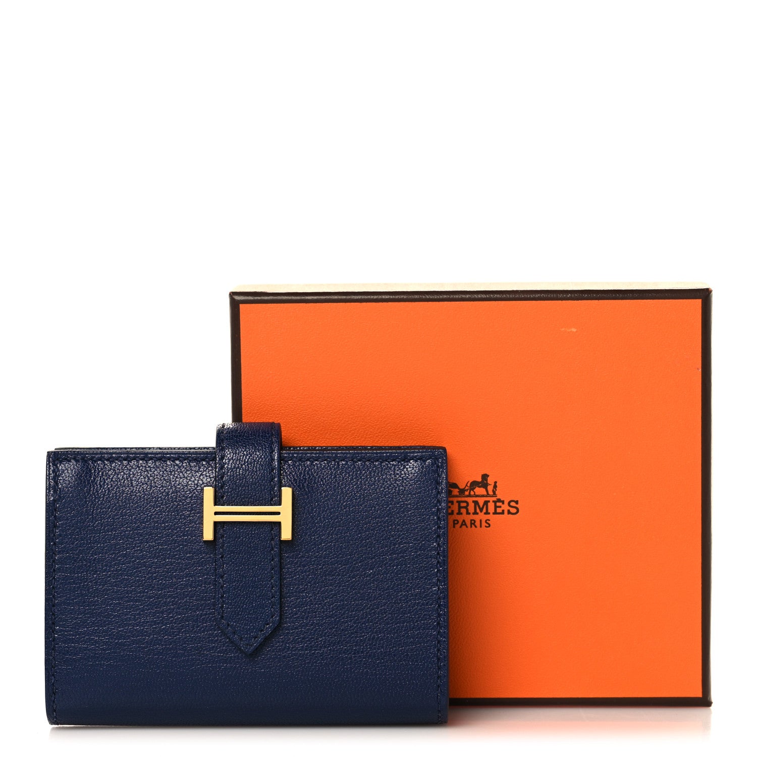 Hermes Chevre Mysore Mini Bearn Wallet Bleu Saphir 9 of 9