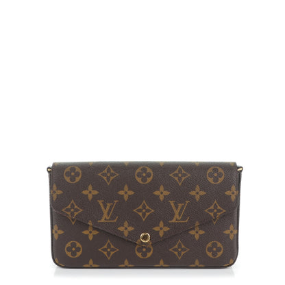 Louis Vuitton Monogram Pochette Felicie Chain Wallet Fuchsia 1 of 9