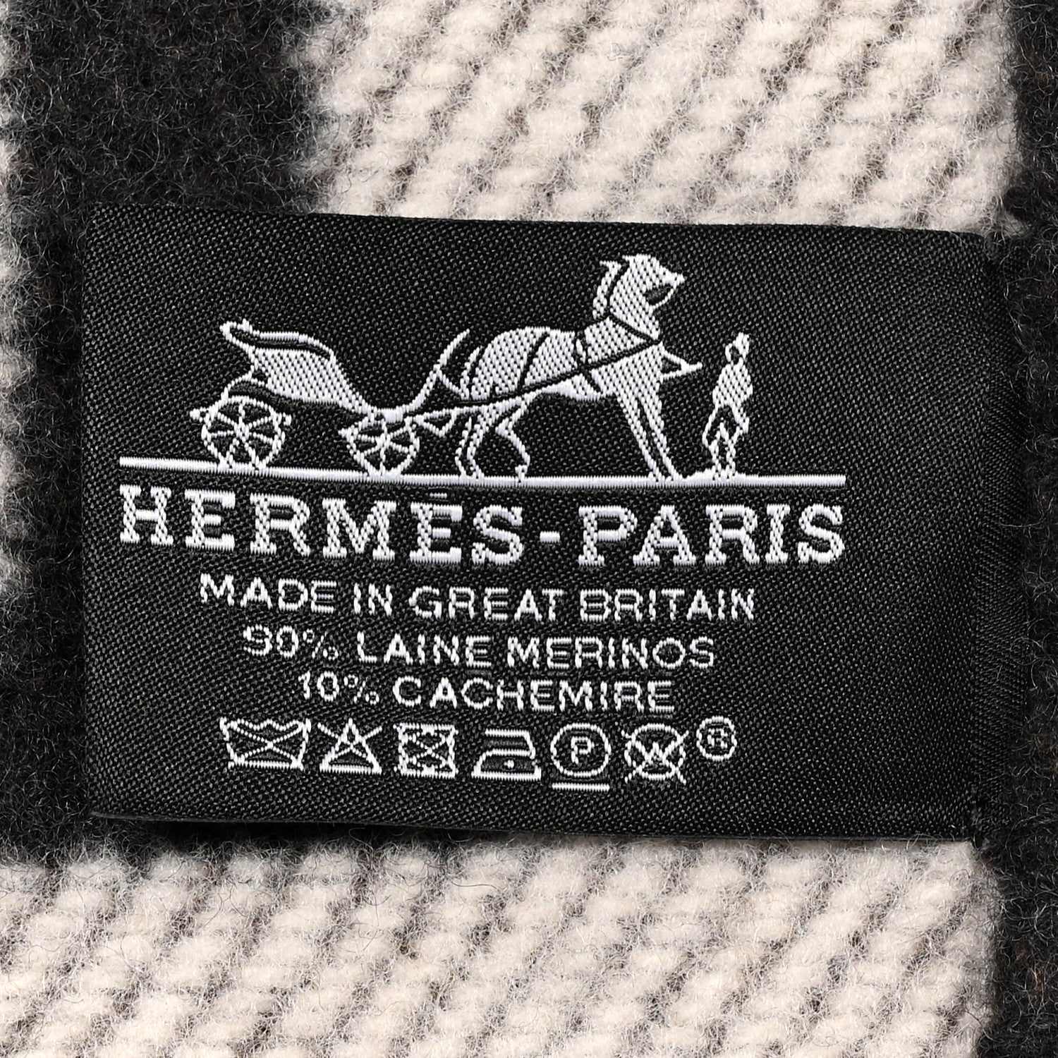 Hermes Wool Cashmere Avalon Blanket Ecru Gris Fonce 3 of 3