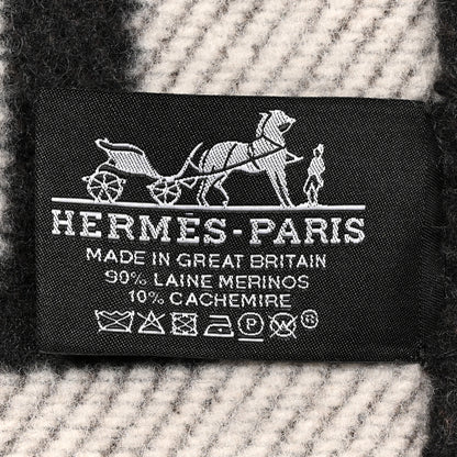 Hermes Wool Cashmere Avalon Blanket Ecru Gris Fonce 3 of 3