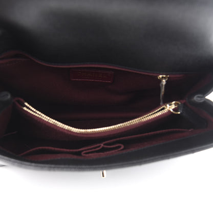 Chanel Caviar Chevron Quilted Small Coco Handle Flap Black 5 of 11
