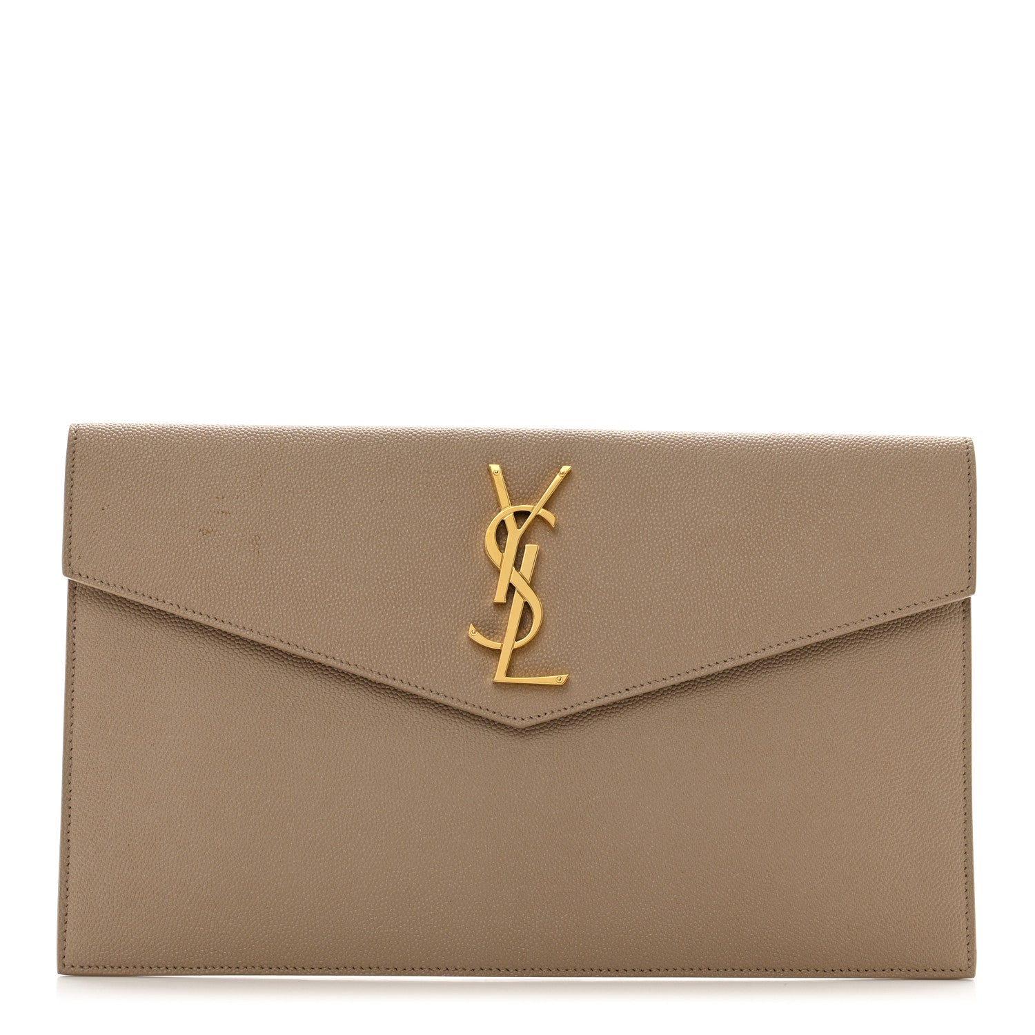 Saint Laurent Grain De Poudre Uptown Pouch Dark Beige 1 of 6