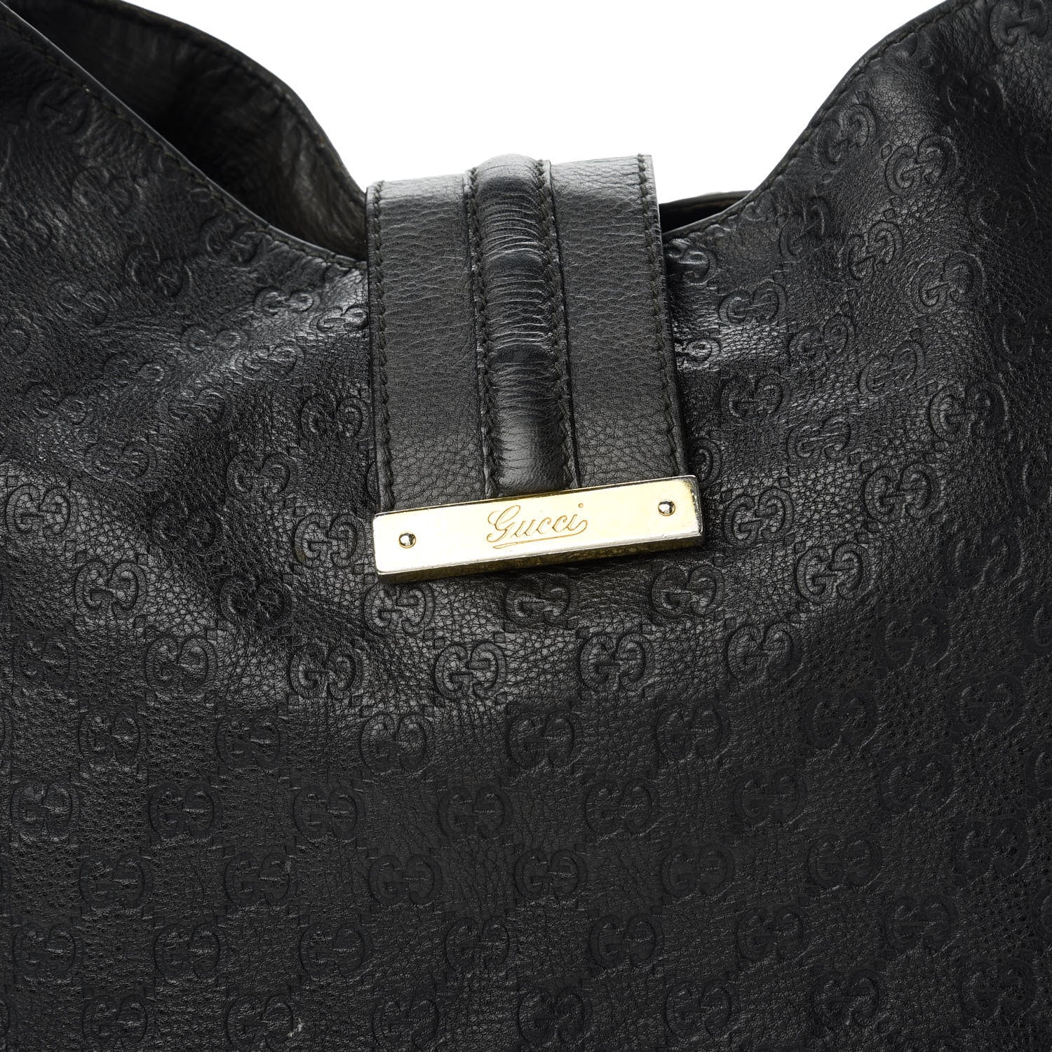 Gucci Guccissima Large New Ladies Web Hobo Black 10 of 11