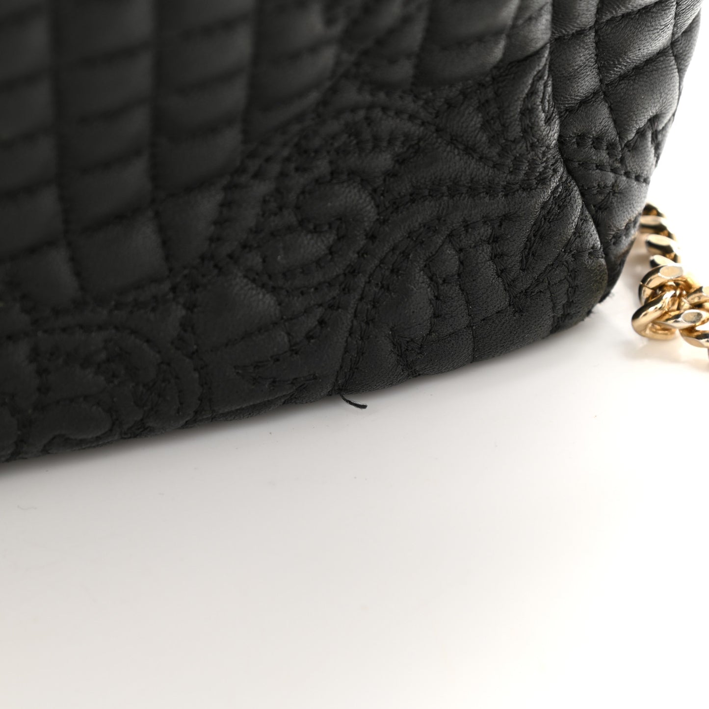 Nappa Barocco Quilted Vanitas Crossbody Black