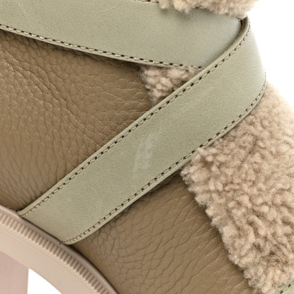 Christian Louboutin Calfskin Shearling Pole Chic 70 Booties 39 Champignon 13 of 13
