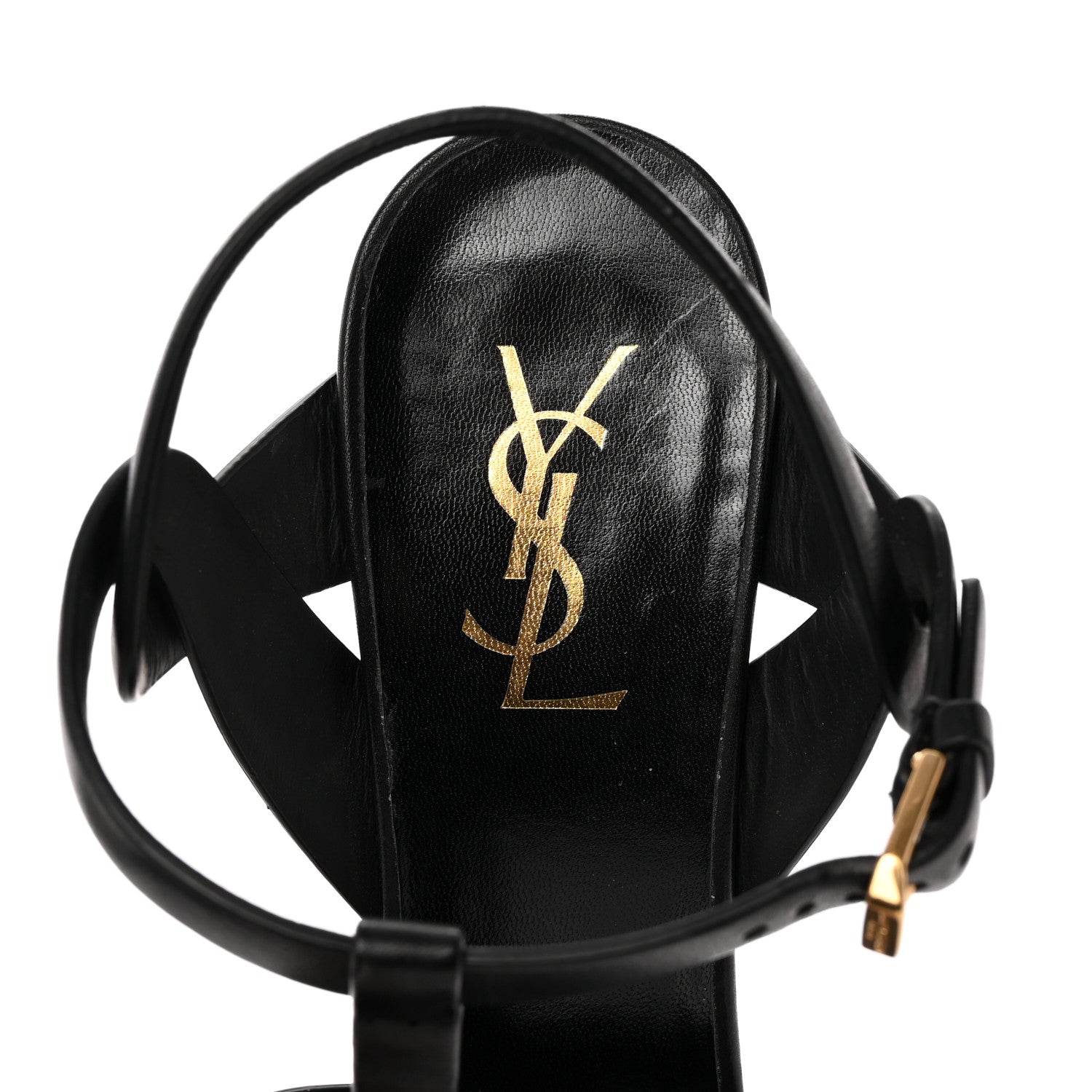 Saint Laurent Calfskin Tribute 75 Platform Sandals 40 Black 7 of 14