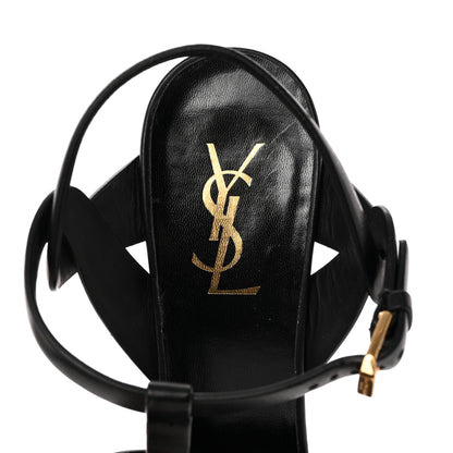 Saint Laurent Calfskin Tribute 75 Platform Sandals 40 Black 7 of 14