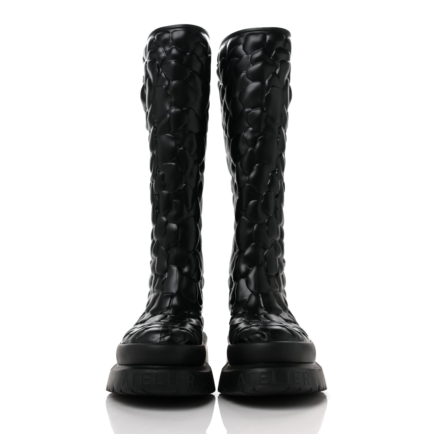 Valentino Garavani Rubber Atelier 03 Rose Edition 30/50mm Tall Rainboots 38 Black 2 of 7