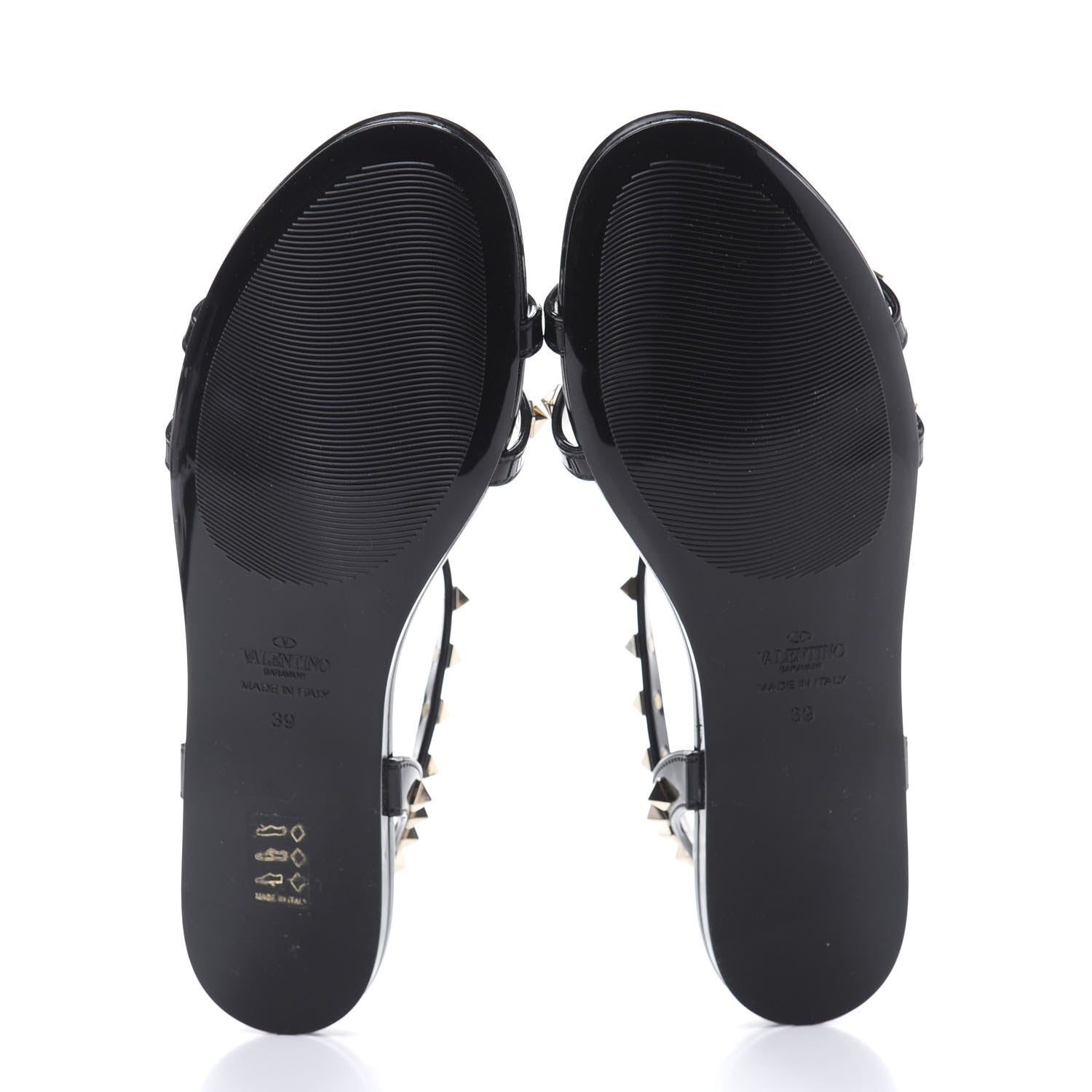 Valentino Garavani PVC Jelly Rockstud Caged Sandals 39 Black 5 of 7