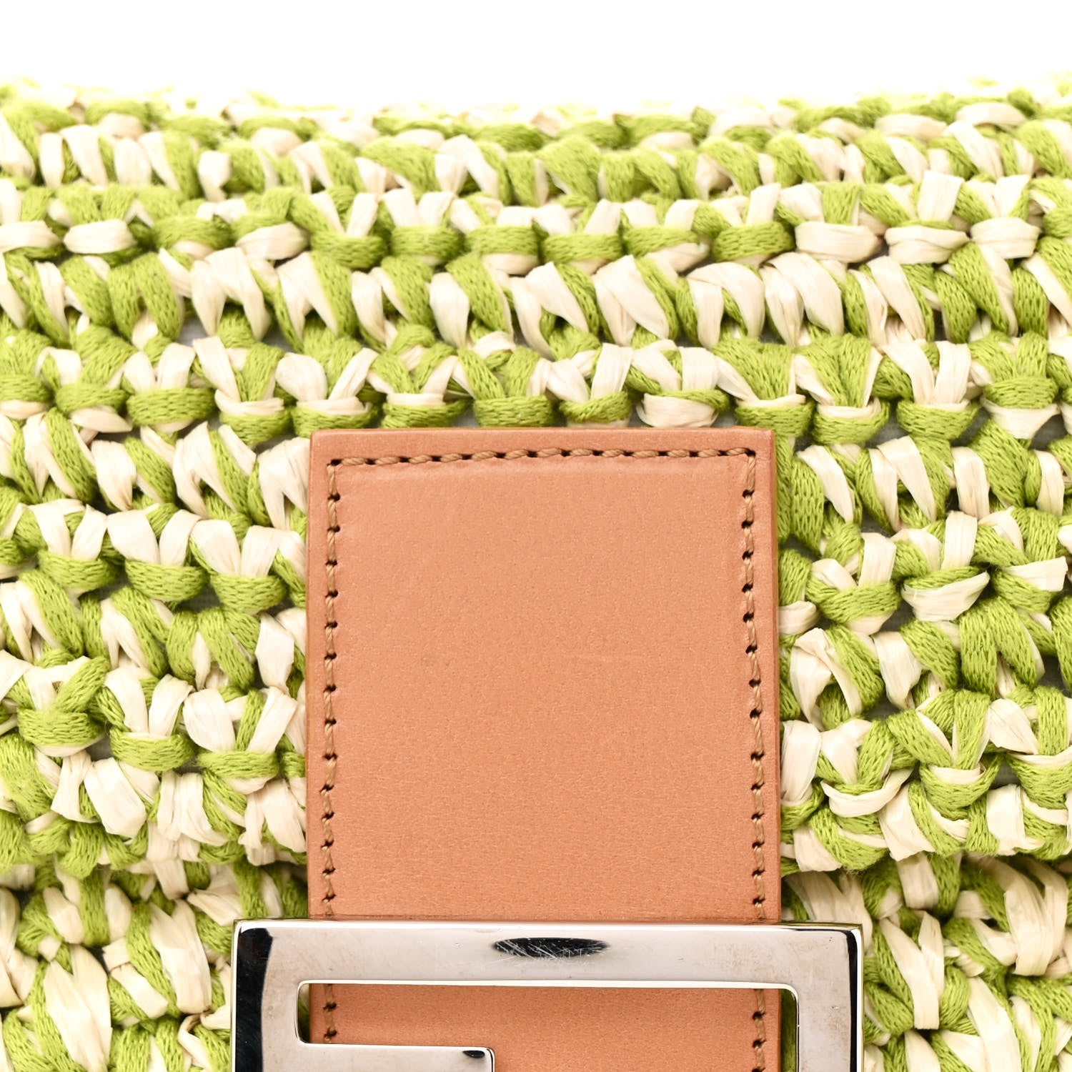 Fendi Woven Straw Baguette Green 7 of 14