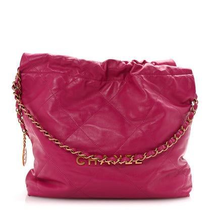 Chanel Shiny Calfskin Quilted Small Chanel 22 Fuchsia 1 of 11