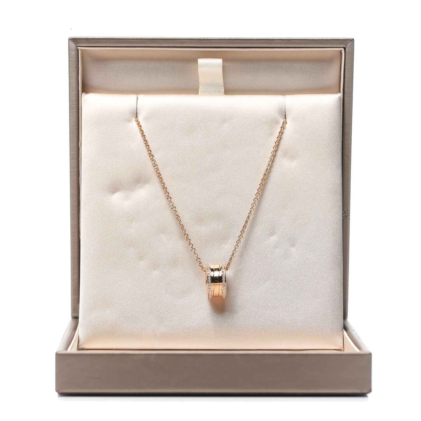 18K Rose Gold Diamond B.Zero1 Pendant Necklace