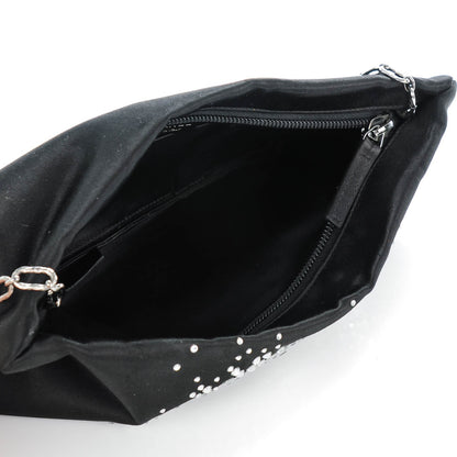 Chanel Satin Diamante Evening Clutch Bag Black 5 of 7