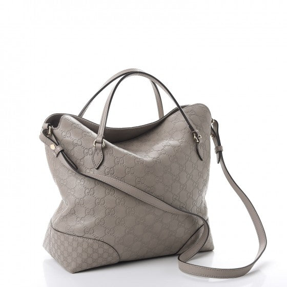 Guccissima Medium Bree Foldover Tote Storm Grey