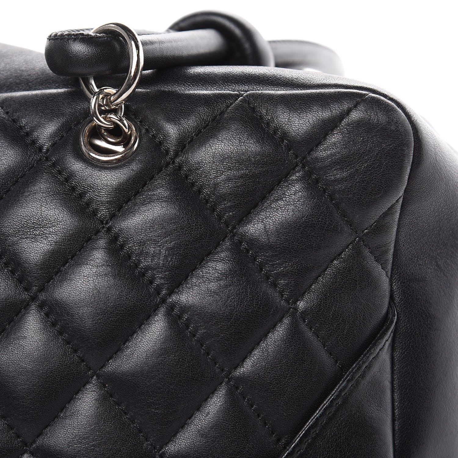 Chanel Calfskin Quilted Large Cambon Bowler Black White 12 of 22