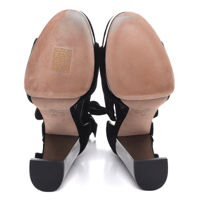 Valentino Garavani Velvet Ballet Fever Ankle Strap Sandals Heels 37 Black 5 of 8