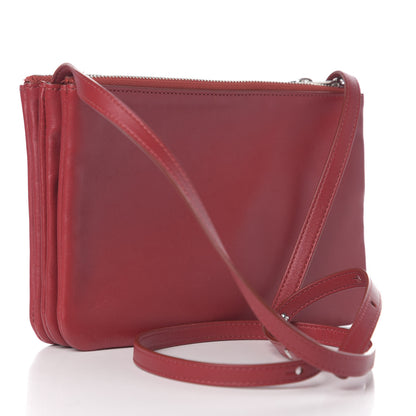 Celine Lambskin Small Trio Crossbody Bag Red 2 of 13