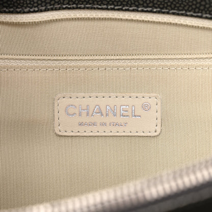 Chanel Metallic Caviar Quilted Grand Shopping Tote GST Dark Silver 6 of 10