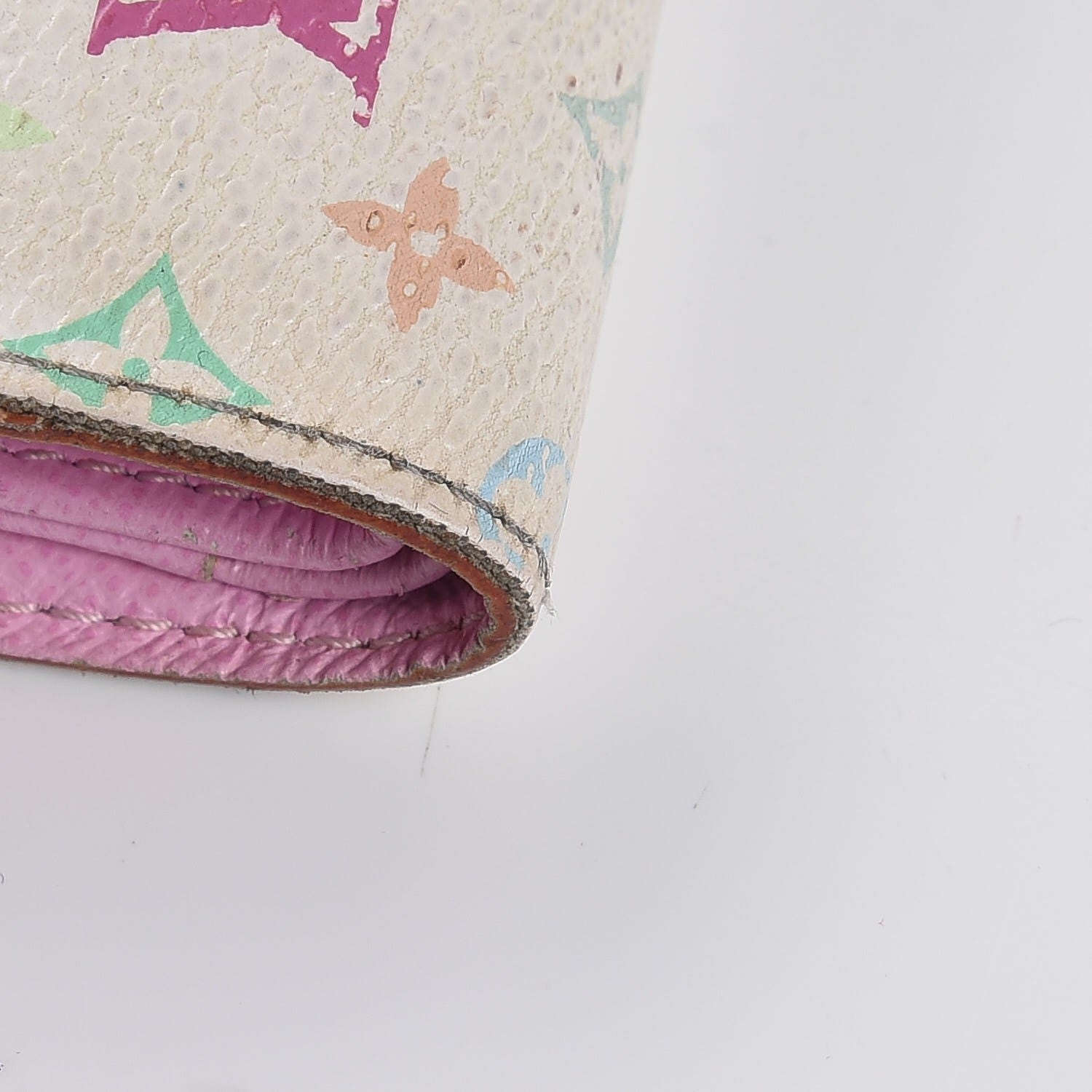 Louis Vuitton Monogram Multicolor Joey Wallet White Litchi 9 of 12