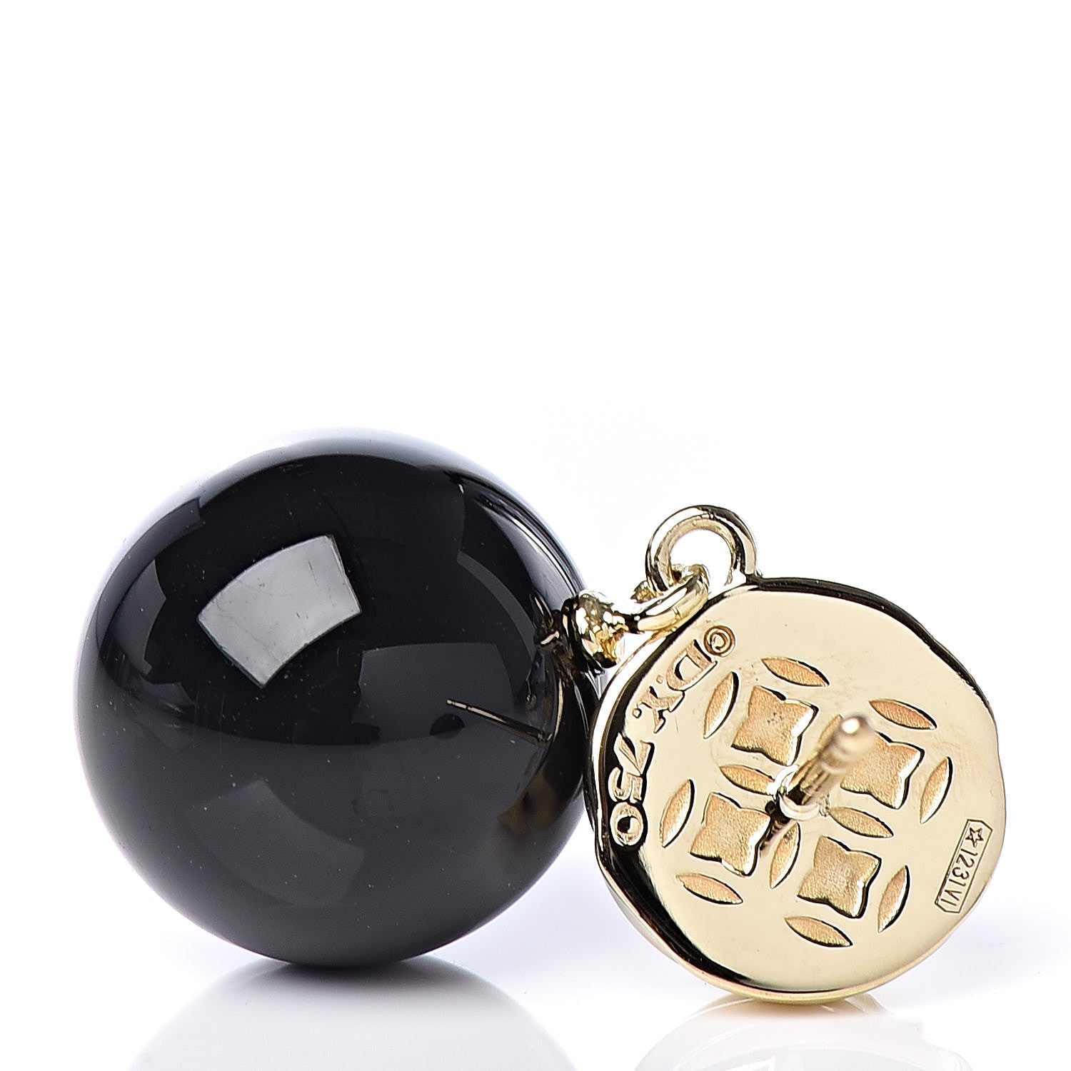 David Yurman 18K Yellow Gold Onyx Sculpted Earrings 3 of 4