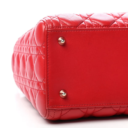 Christian Dior Lambskin Cannage Medium Lady Dior Red 8 of 10