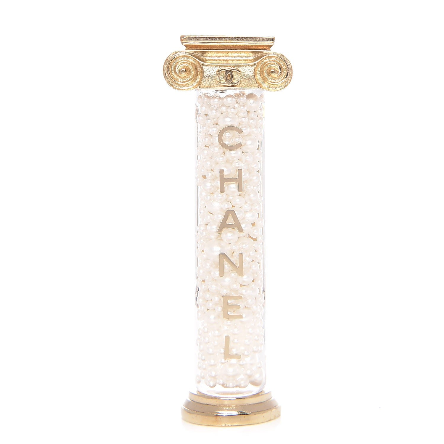 Chanel Pearl Ancient Greek Column Brooch Gold 1 of 4