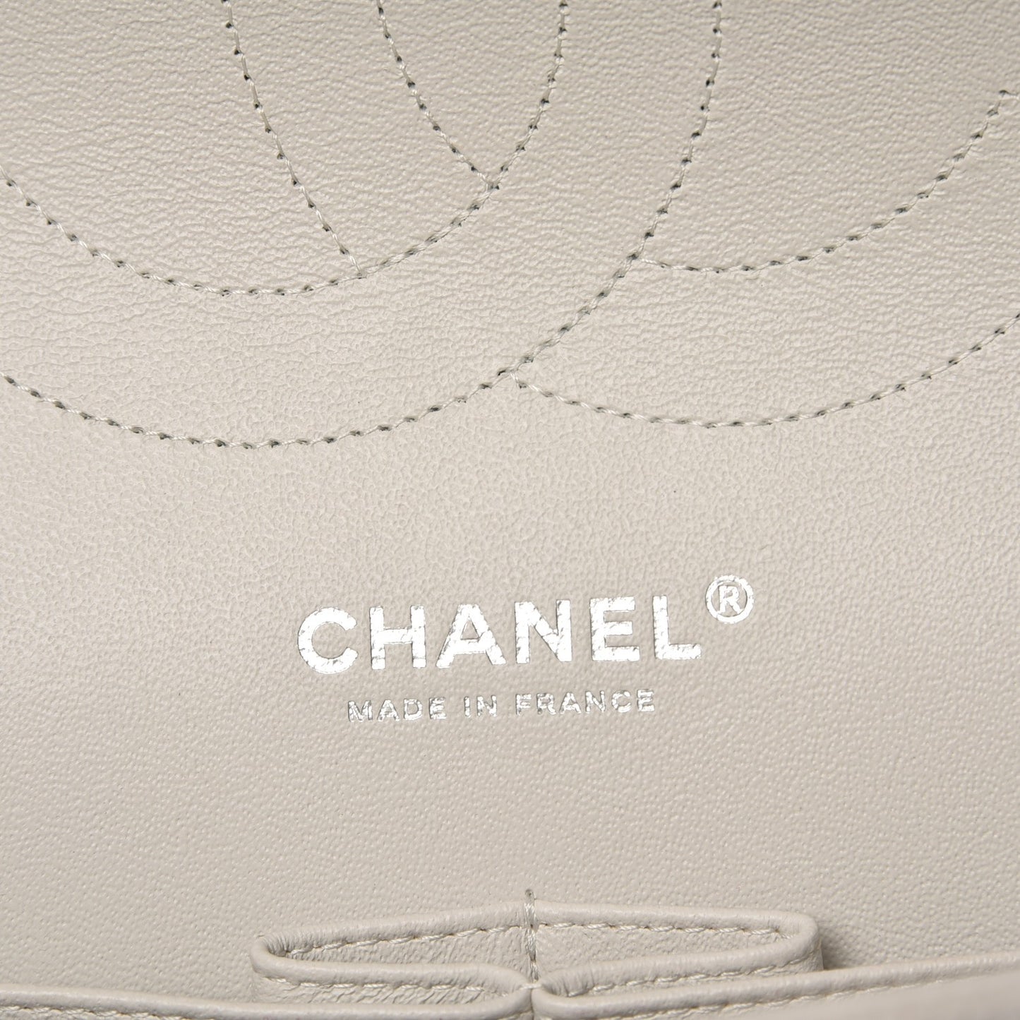 Iridescent Caviar Quilted Jumbo Double Flap White