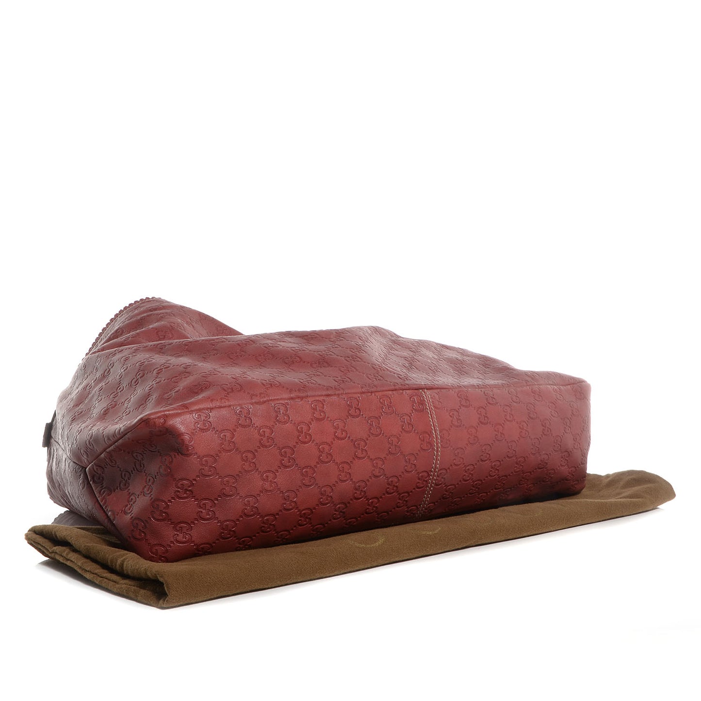 Guccissima Large Horsebit Chain Hobo Red