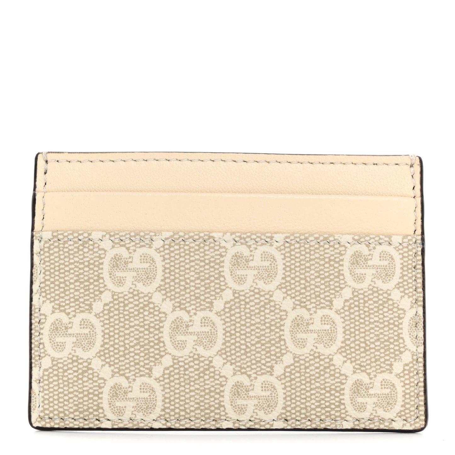 GG Supreme Monogram Calfskin Card Holder Beige Mystic White