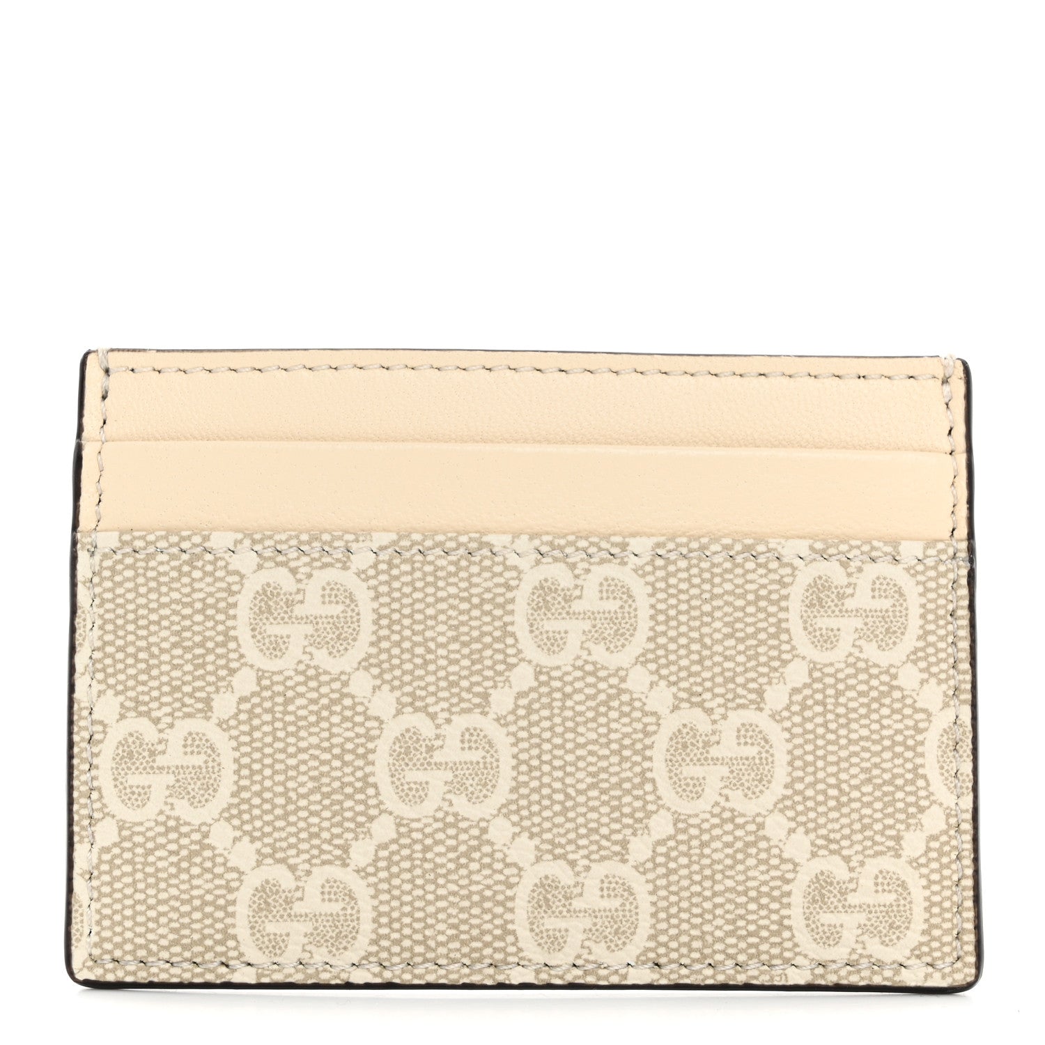 Gucci GG Supreme Monogram Calfskin Card Holder Beige Mystic White 1 of 7