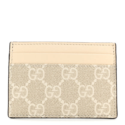 Gucci GG Supreme Monogram Calfskin Card Holder Beige Mystic White 1 of 7
