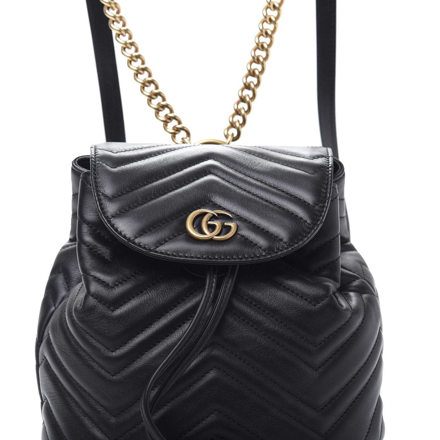 Gucci Calfskin Matelasse GG Marmont Flap Backpack Black 10 of 10