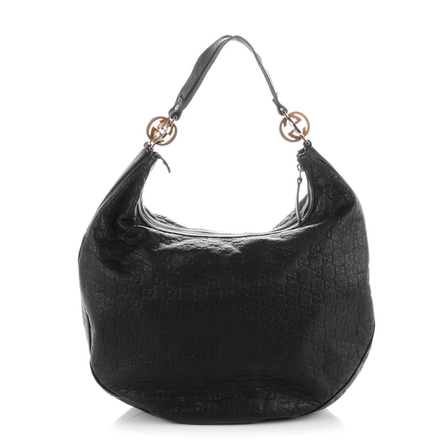 Guccissima Large GG Twins Hobo Black
