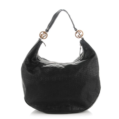 Gucci Guccissima Large GG Twins Hobo Black 1 of 7