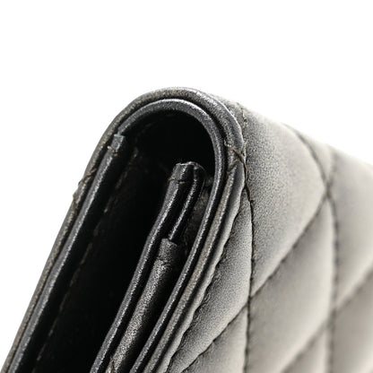 Chanel Metallic Calfskin Quilted Reissue Card Holder Wallet Charcoal 9 of 10