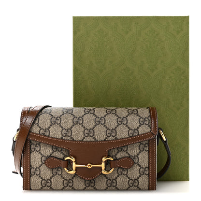 Gucci GG Supreme Monogram Mini Horsebit 1955 Shoulder Bag Beige Brown Sugar 11 of 11