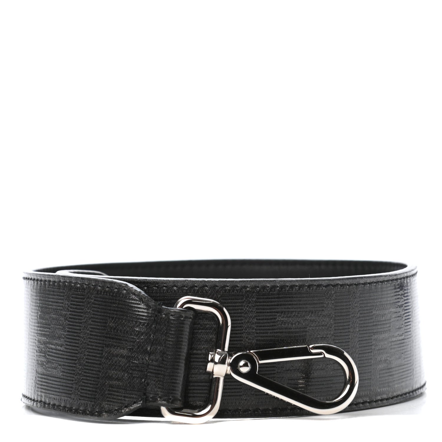 Fendi Glazed Fabric FF Strap You Black 1 of 4