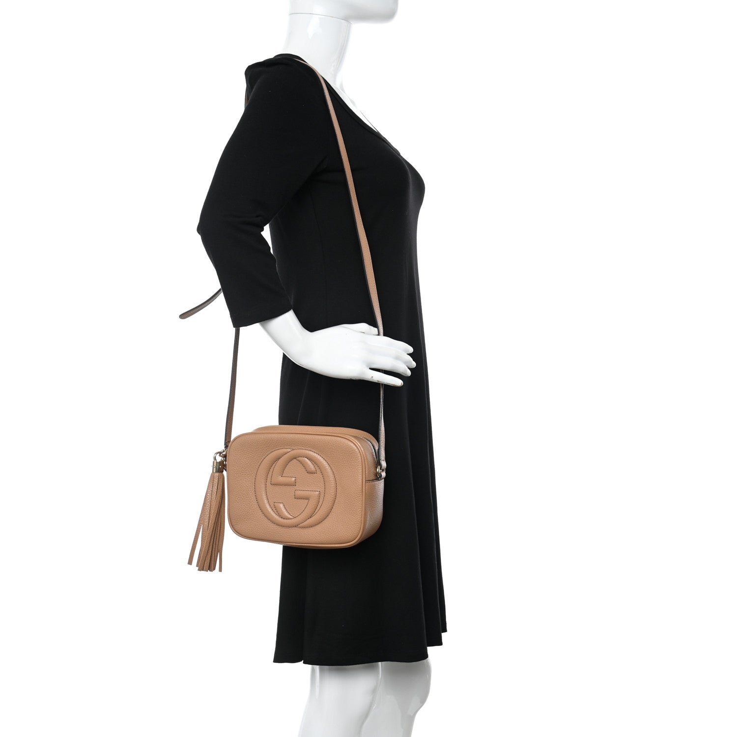 Gucci Pebbled Calfskin Small Soho Disco Bag Camelia 2 of 12