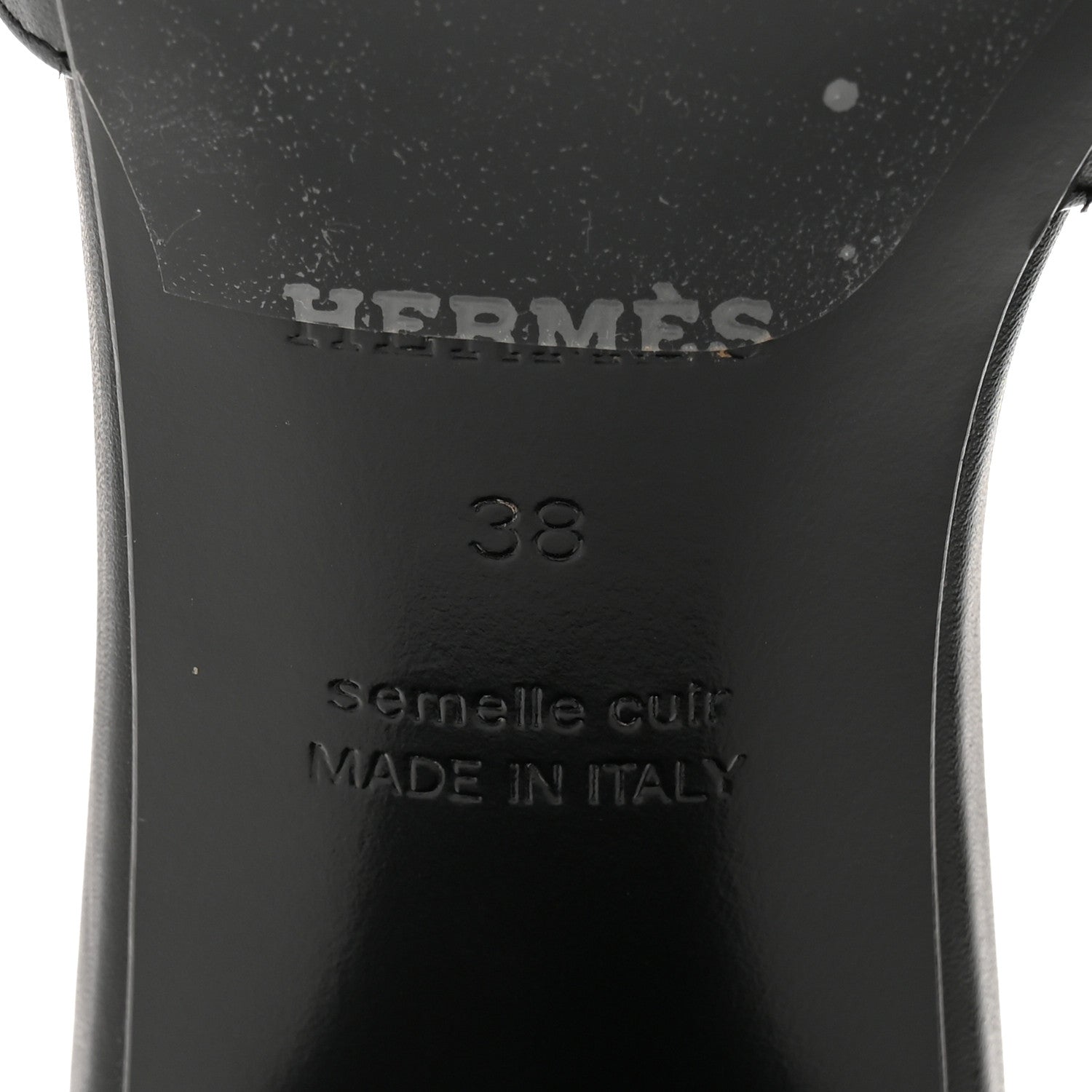 Hermes Calfskin Gigi 50 Sandals 38 Black 7 of 8