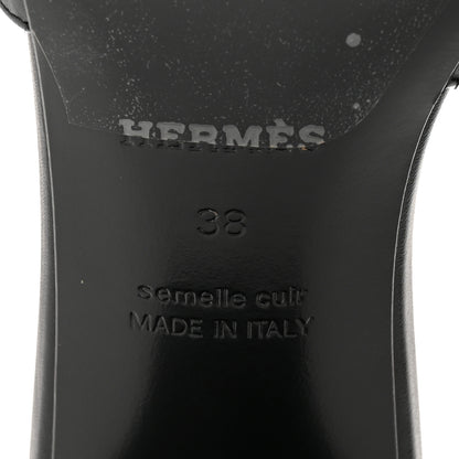 Hermes Calfskin Gigi 50 Sandals 38 Black 7 of 8