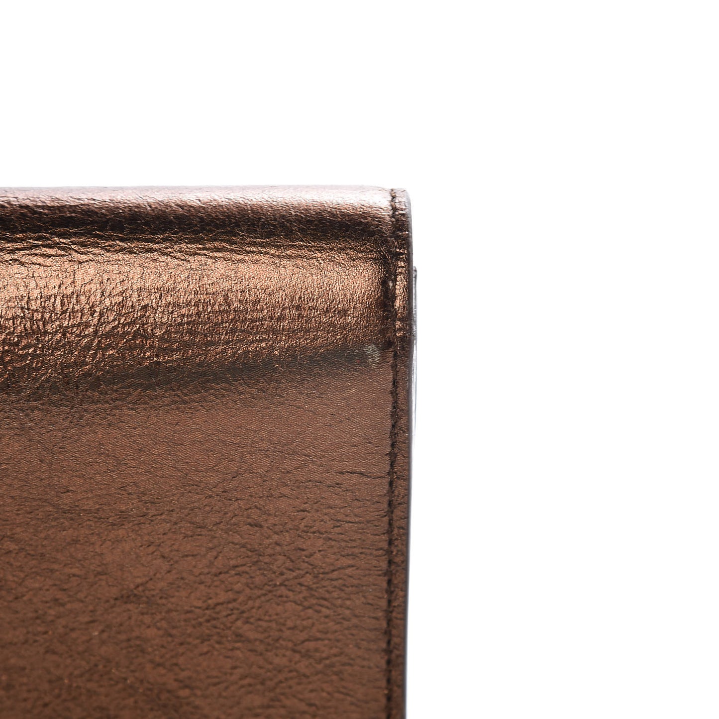 Metallic Calfskin Monogram Large Belle De Jour Clutch Bronze