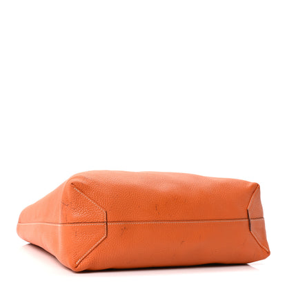 Hermes Taurillon Clemence Double Sens Reversible Tote Orange Gold 12 of 15
