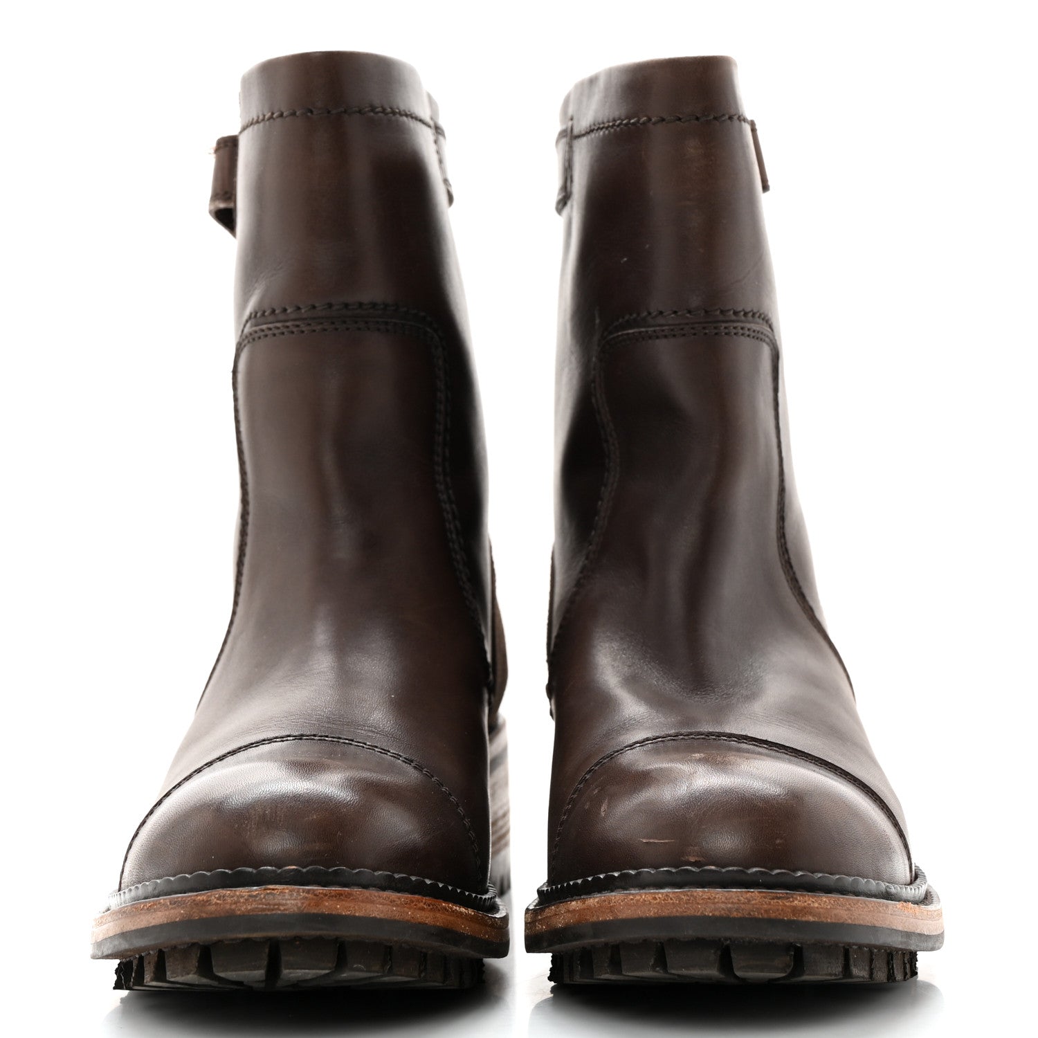 Chanel Calfskin Mid Calf Boots 40 Brown 2 of 13