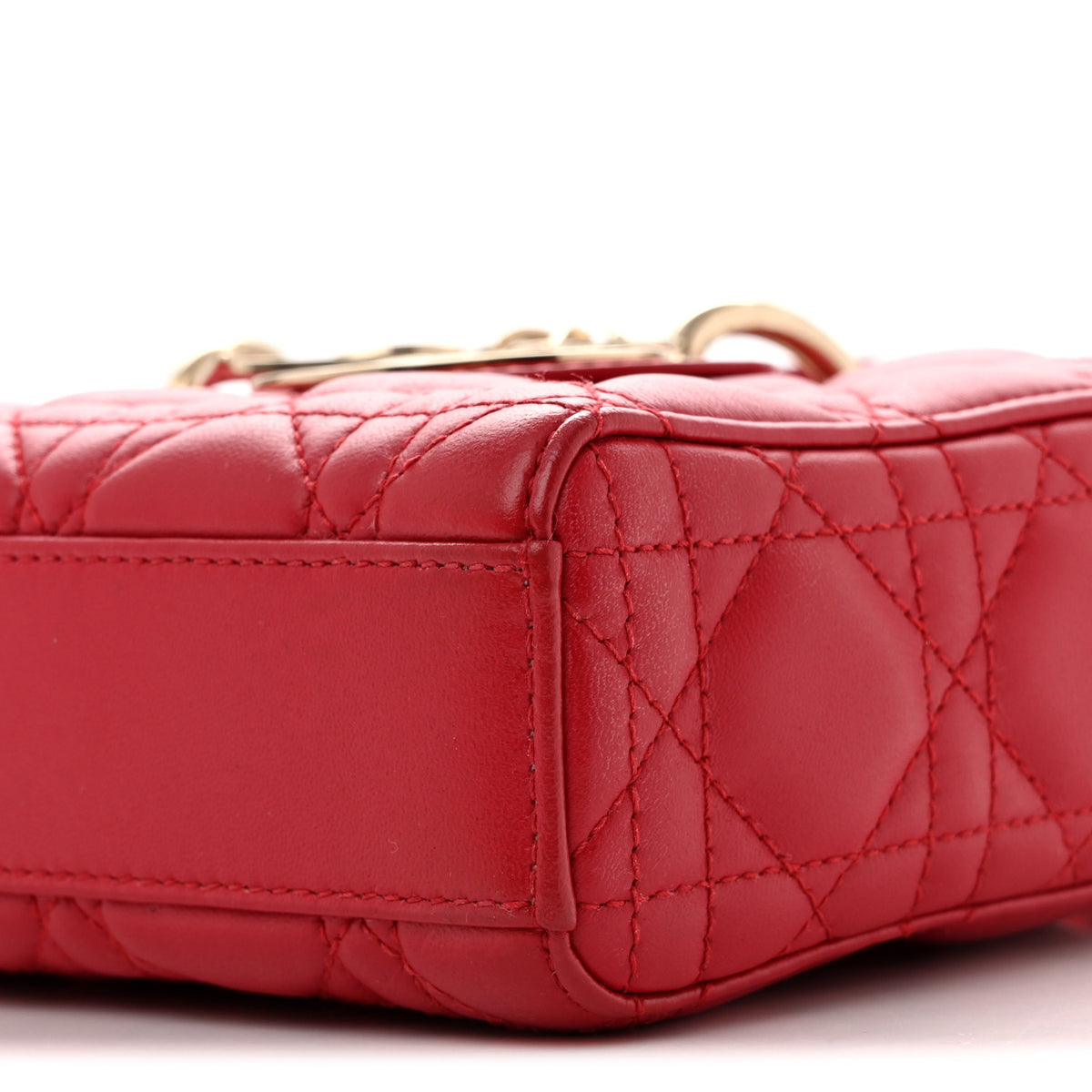 Christian Dior Lambskin Cannage Medium Lady D-Joy Red 18 of 29