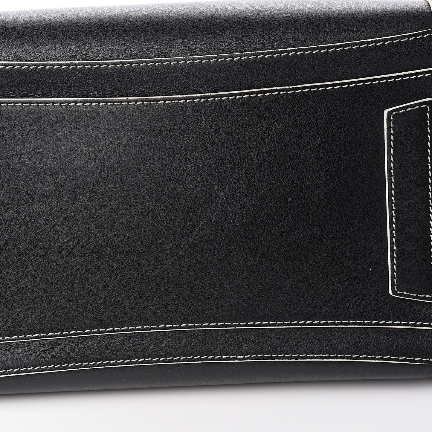 Calfskin Contrast Stitched Medium Antigona Black