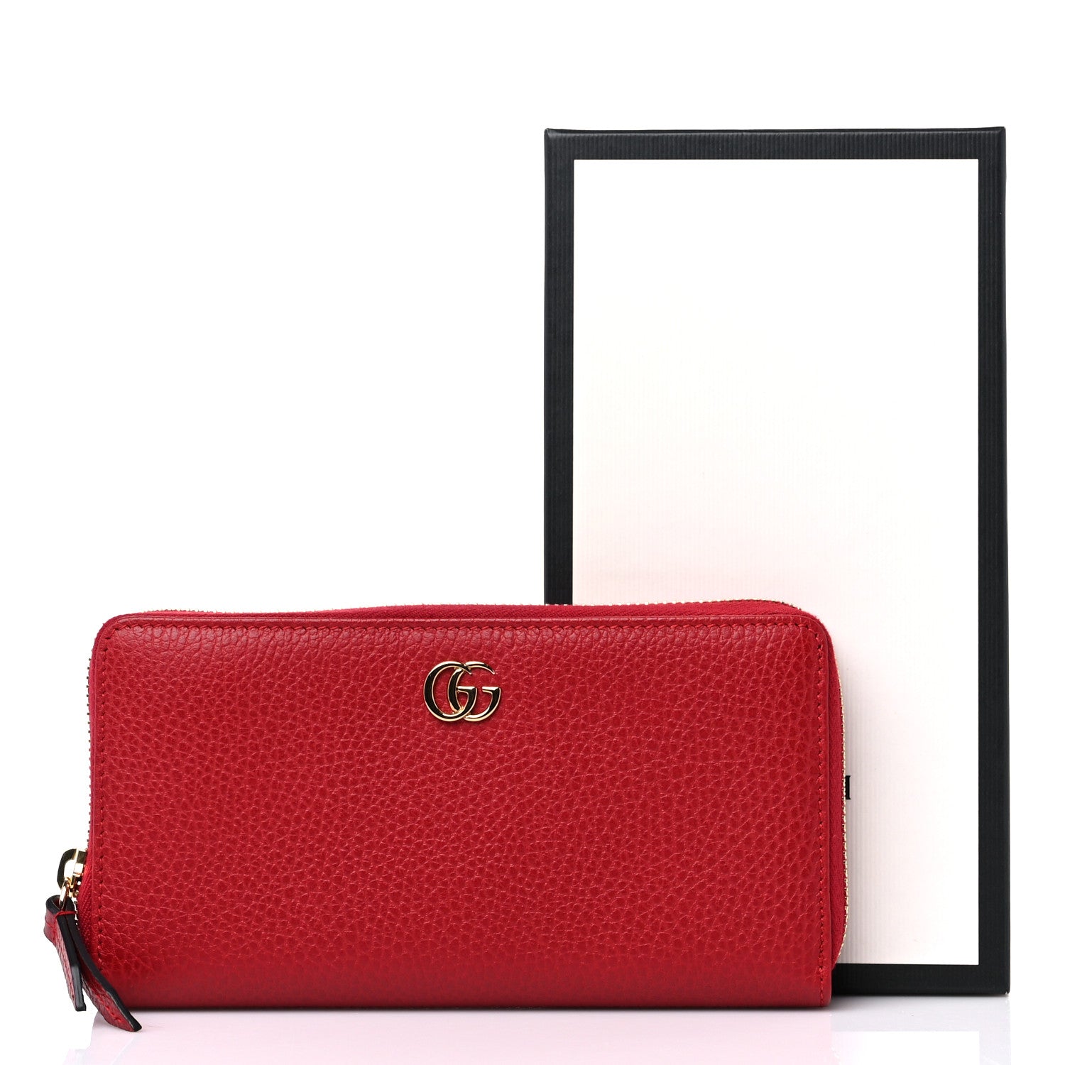 Gucci Calfskin GG Marmont Continental Zip Wallet Hibiscus Red 11 of 11