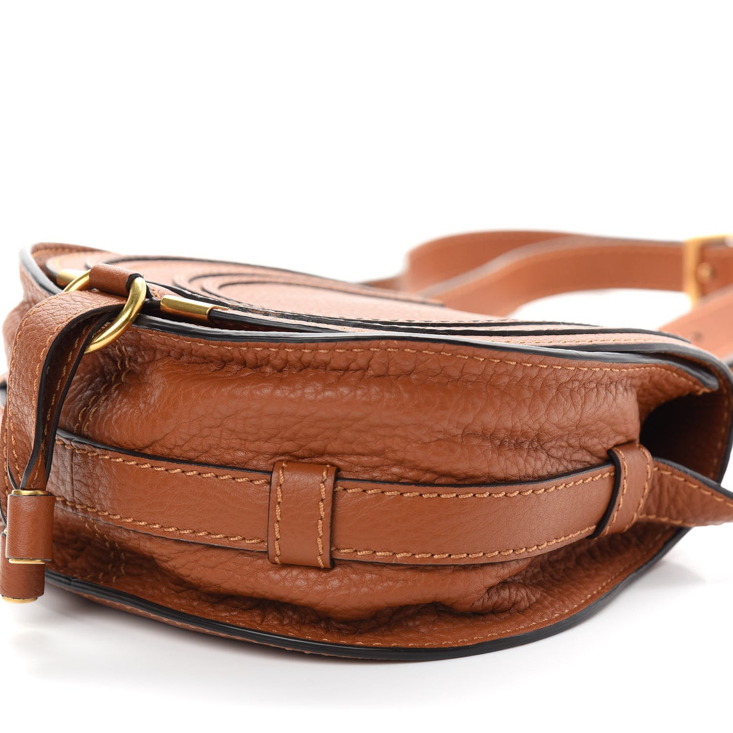 Calfskin Mini Marcie Round Crossbody Bag Tan