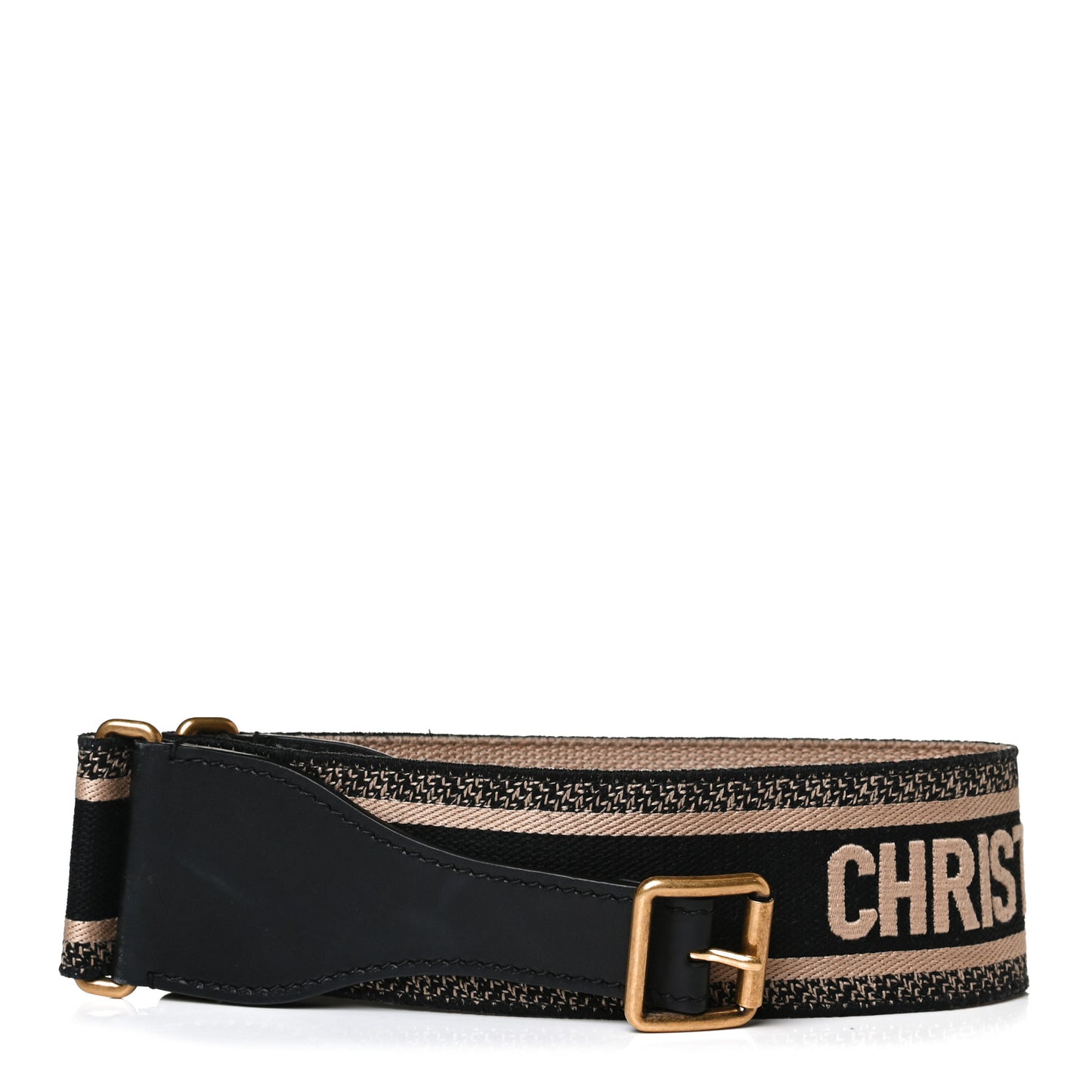 Canvas Embroidered Large Book Belt 85 34 Black Beige