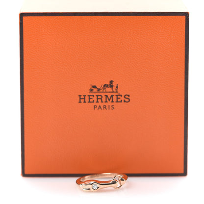 Hermes 18K Rose Gold Diamond TPM Galop Ring 53 6.5 6 of 6