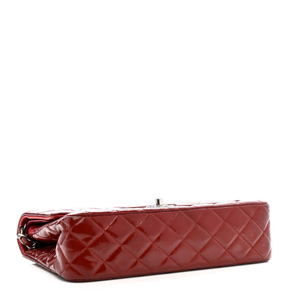 Chanel Patent Calfskin Quilted Medium Double Flap Dark Red 4 of 15